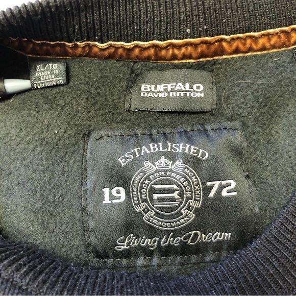 Buffalo David Bitton Grey Tones & Black Crew Neck Sweater - Picture 4 of 12